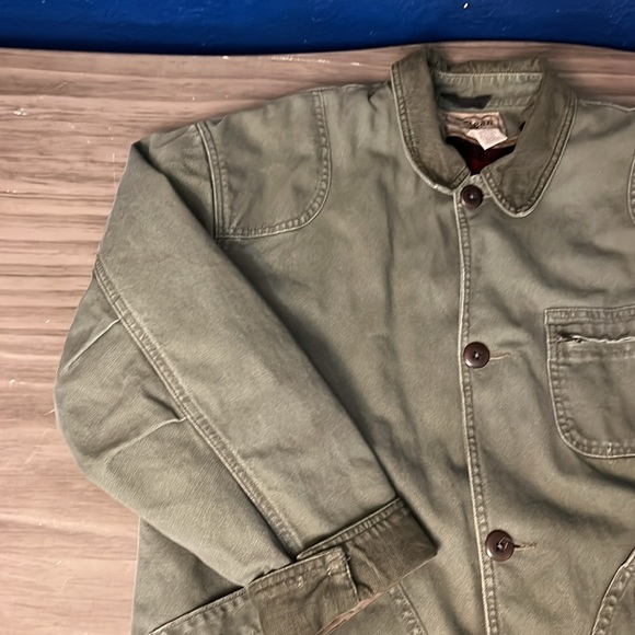 L.L. BEAN CHORE COAT MENS MED/LARGE GREEN - Picture 8 of 17